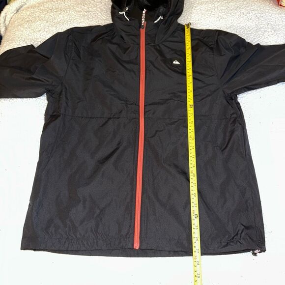 Quiksilver Medium Black Full Zipper Hooded Long Sleeve Wind Breaker Jacket NWT - Picture 8 of 8